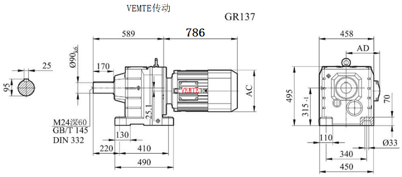 R137-Y250M4-4P-M4-0°減速電機型號大全及圖紙.png